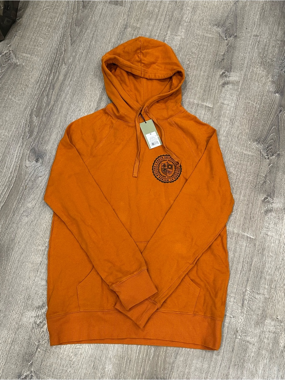 Goodfellow & Co Orange Pullover Hoodie with Chest Emblem